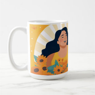 Blooming Resilience and Joy, Woman & Rädding Hund Kaffemugg