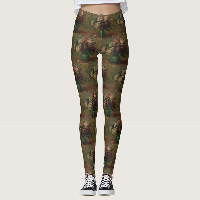 Blooming Ro i Vas av Pierre Renoir Classic Leggings (Framsida)