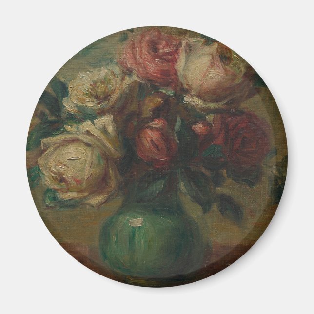 Blooming Ro i Vas av Pierre Renoir Classic Magnet (Framsidan)