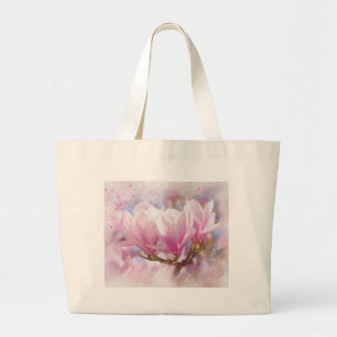 Blooming Rosa Lila Magnolia - Vår Flower Jumbo Tygkasse