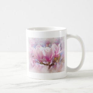 Blooming Rosa Lila Magnolia - Vår Flower Kaffemugg