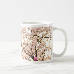Blooming Rosa Lila Magnolias Vår Flower Kaffemugg