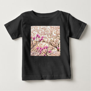 Blooming Rosa Lila Magnolias Vår Flower Tee Shirt
