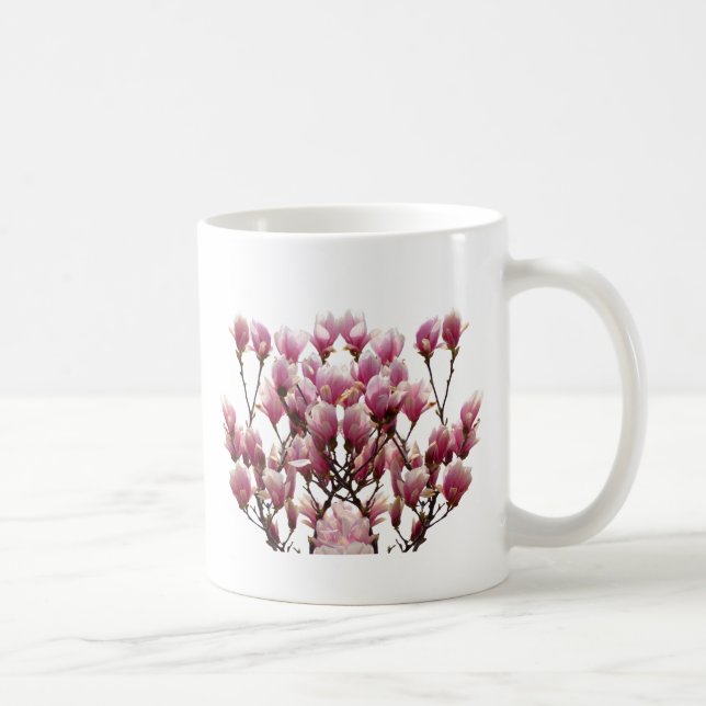 Blooming Rosa Magnolias Vår Flower Kaffemugg (Höger)