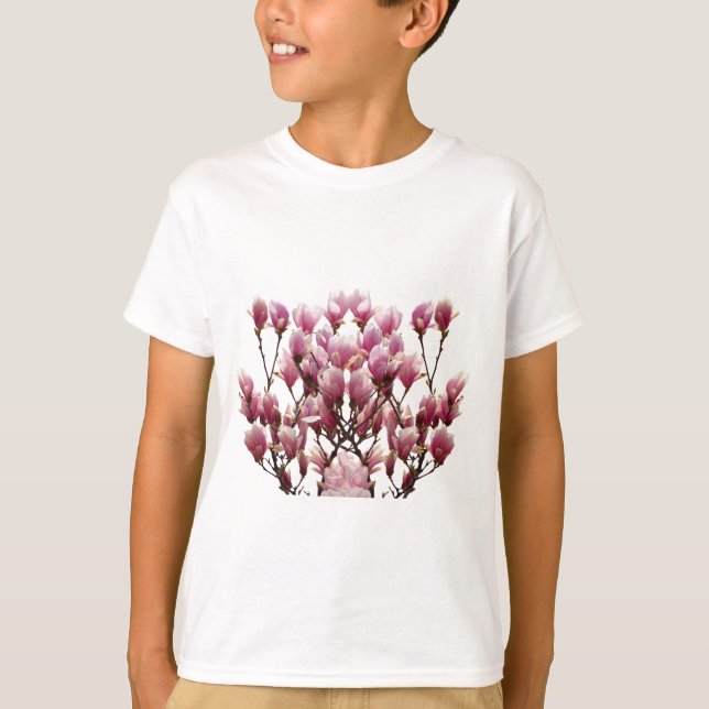 Blooming Rosa Magnolias Vår Flower T-shirt (Framsida)