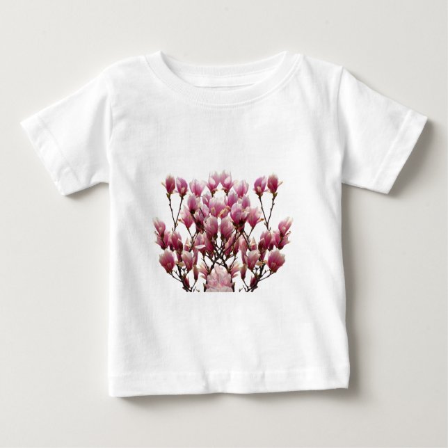 Blooming Rosa Magnolias Vår Flower T-shirt (Framsida)