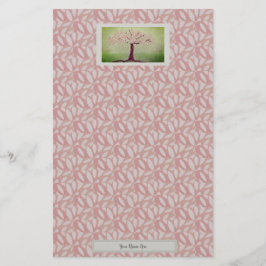 Blooming Rosa Träd Brevpapper