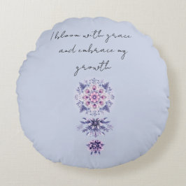 Blooming Serenity Mandala Round Pillow Rund Kudde