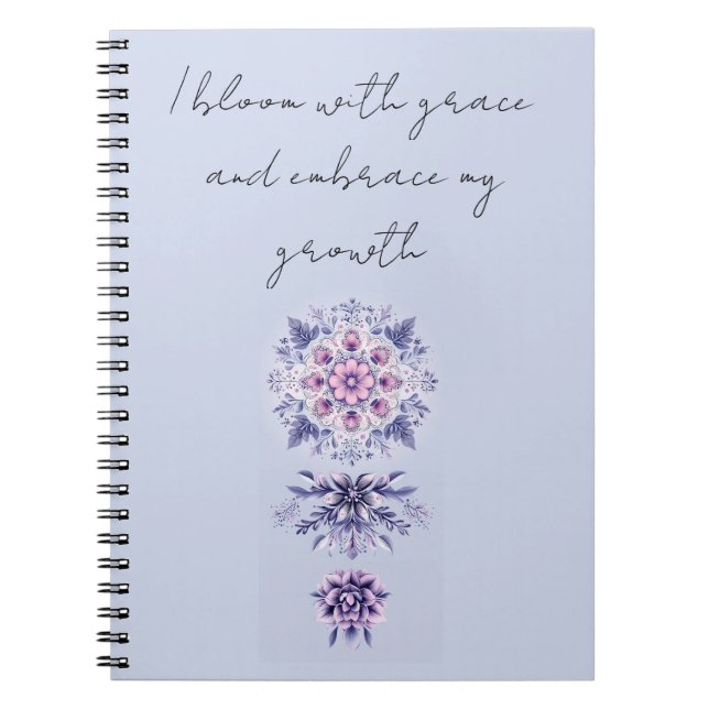 Blooming Serenity Mandala Spiral fotopatbok Anteckningsbok (Framsidan)