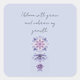 Blooming Serenity Mandala Sticker Fyrkantigt Klistermärke