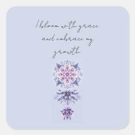 Blooming Serenity Mandala Sticker Fyrkantigt Klistermärke