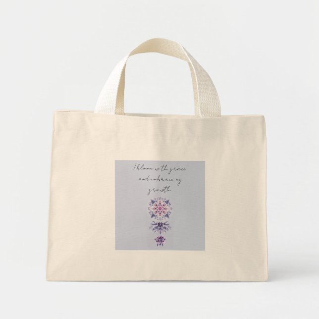 Blooming Serenity Mandala Tote Bag Mini Tygkasse (Framsidan)