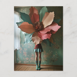 Blooming Stollig: Surreal Blommigt Transformation Vykort