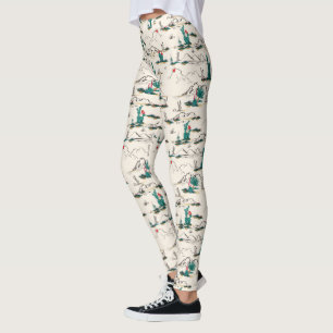 Blooming Succulents Mönster Leggings