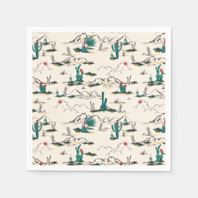 Blooming Succulents Mönster Pappersservett (Framsidan)