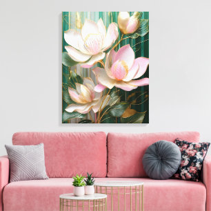 Blooming Tapet japansk Magnolia Art Canvastryck