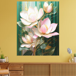 Blooming Tapet japansk Magnolia Art Canvastryck