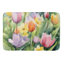 Blooming Tulips in watercolors