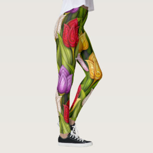 Blooming Tulips Pop Mode Leggings 3