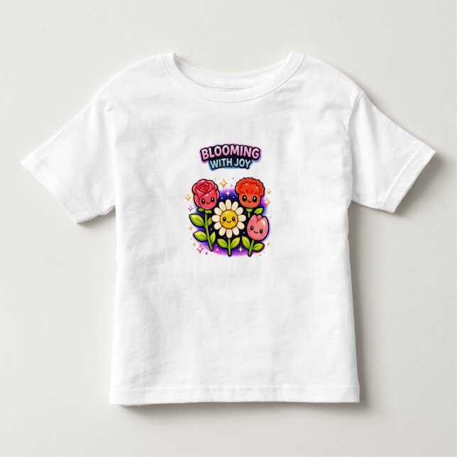 Blooming With Joy Garden – Cute Toddler Girl T-Sh T Shirt (Framsida)