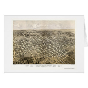 Bloomington IL panorama- karta - 1867 Hälsningskort