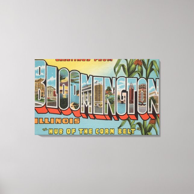 Bloomington, Illinois - Stora Brev Scenes 2 Canvastryck (Framsida)