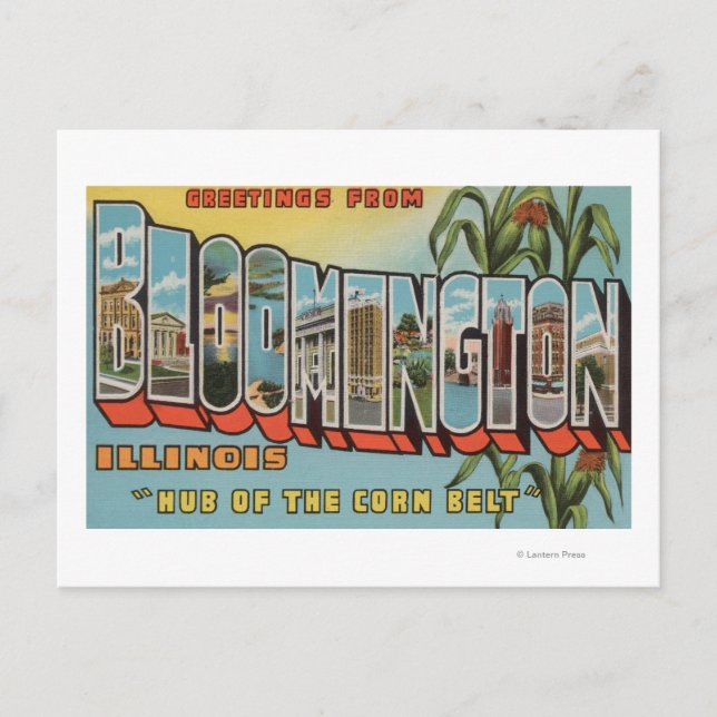 Bloomington, Illinois - Stora Brev Scenes 2 Vykort (Framsida)