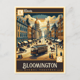 Bloomington, Illinois   VINTAGE Vykort