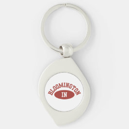 Bloomington Indiana Button- College Football Pin Swirl Silverfärgad Nyckelring