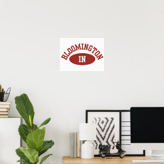 Bloomington Indiana Minimalistisk Högskoleväggkons Poster