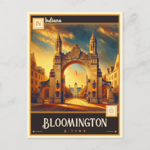 Bloomington, Indien VINTAGE Vykort