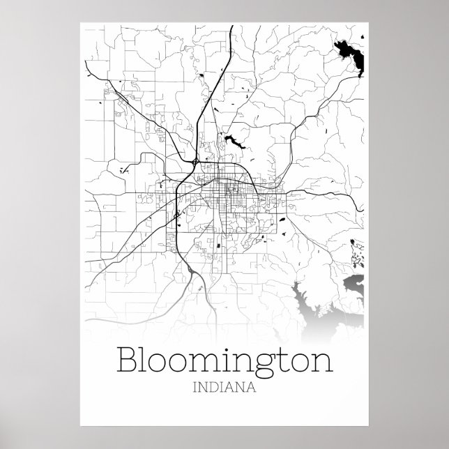 Bloomington Karta - Indiana - City Karta Poster (Framsidan)