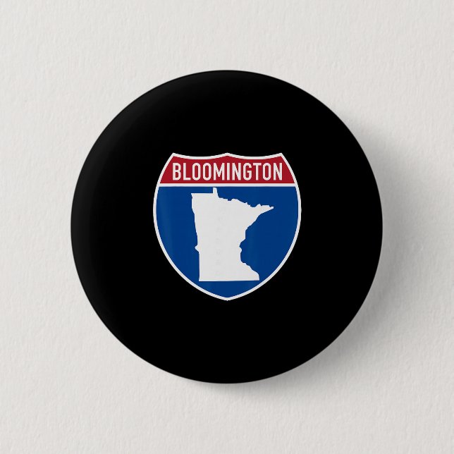 Bloomington Minnesota Karta Motorväg Interstate Sk Knapp (Framsida)