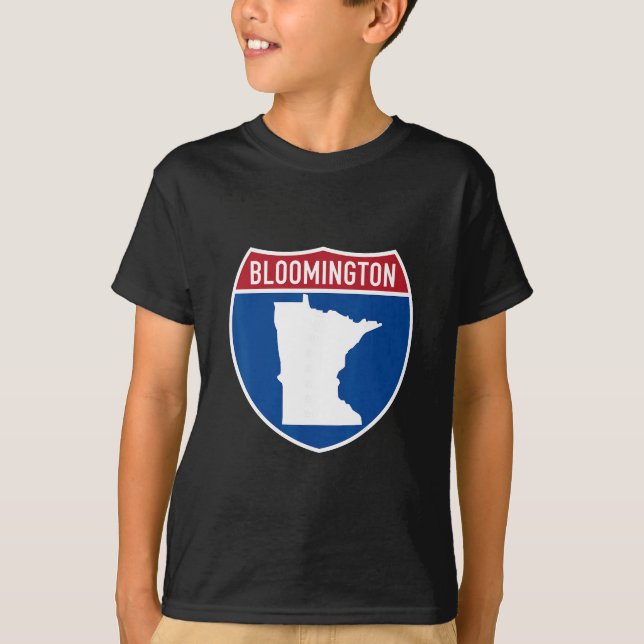 Bloomington Minnesota Karta Motorväg Interstate Sk T Shirt (Framsida)