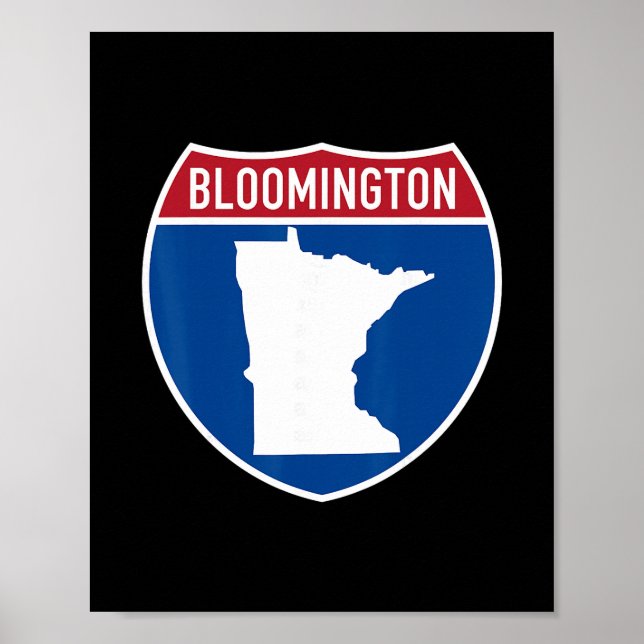 Bloomington Minnesota Map Highway Interstate Sign  Poster (Framsidan)