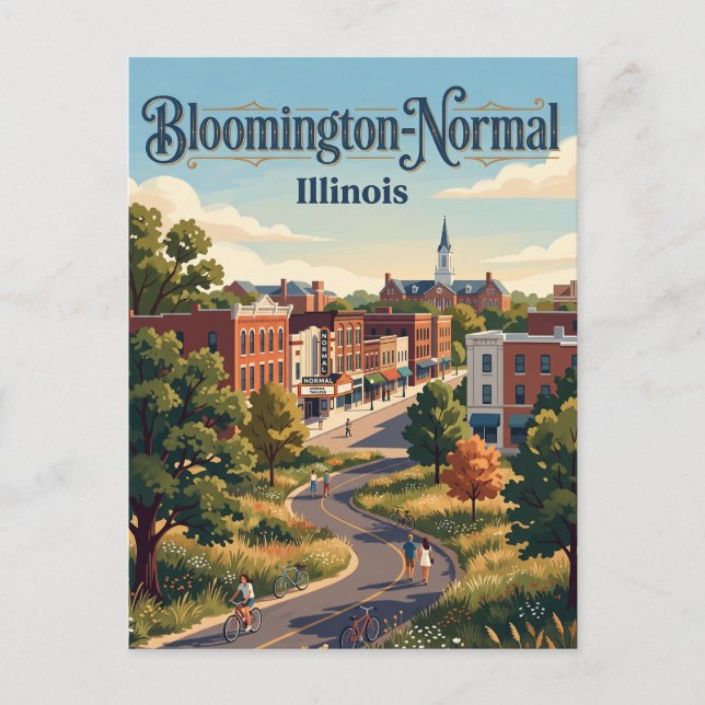 Bloomington-Normal, Illinois Vykort (Framsida)