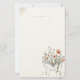 Blooms Book Botanisk Linje Konst Brevpapper