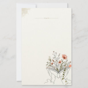 Blooms Book Botanisk Linje Konst Brevpapper