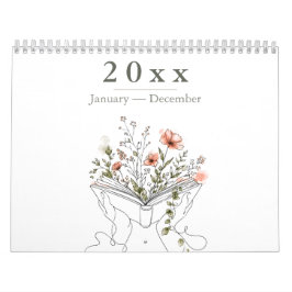Blooms Book Botanisk Linje Konst Kalender