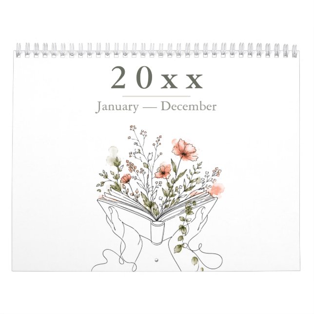 Blooms Book Botanisk Linje Konst Kalender (Omslag)