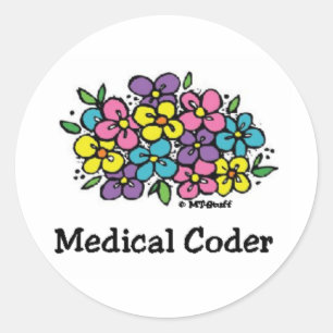 Blooms för medicinteknisk kod1 runt klistermärke