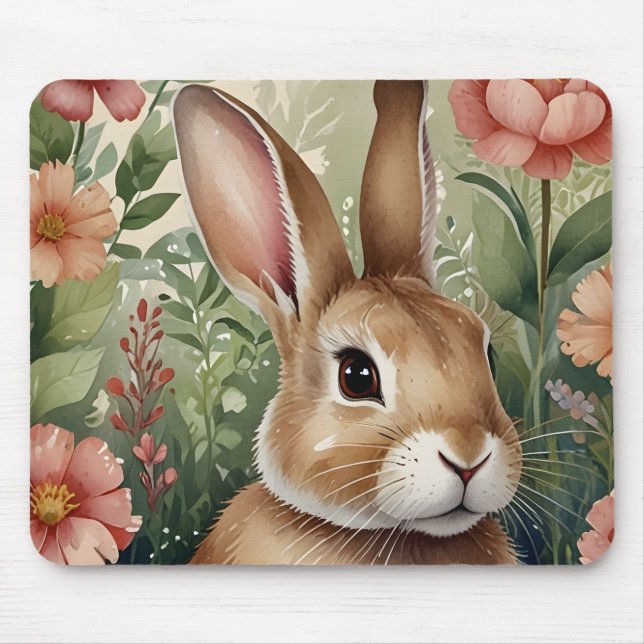  Blooms och Bunny Dreams Mousepad Musmatta (Framsidan)
