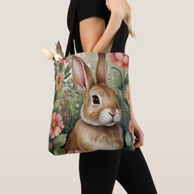  Blooms och Bunny Dreams Tote Bag Tygkasse (Närbild)