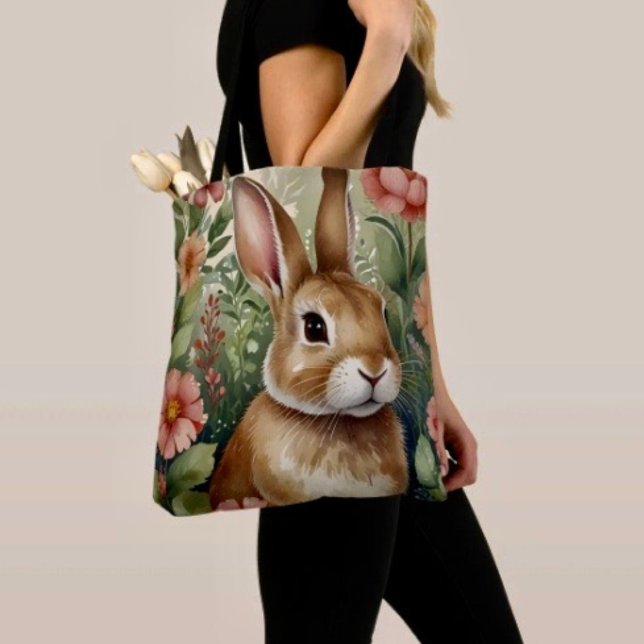  Blooms och Bunny Dreams Tote Bag Tygkasse (Skapare uppladdad)