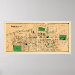Bloomsburg Karta 2 1876 Öl Atlas Poster
