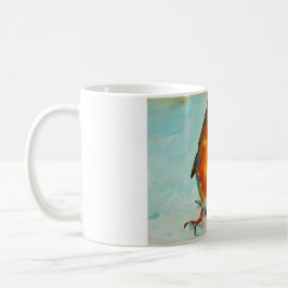 BloOrp! Det engelska röda Robinet på blåttbakgrund Kaffemugg