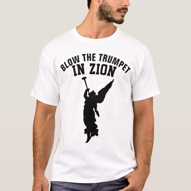 BLÖS TRUMPET I ZION Kristian messianian T Shirt (Framsida)