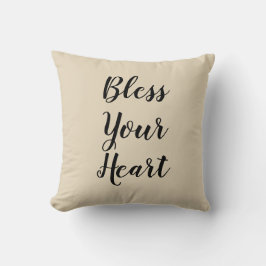Bloss ditt hjärta Tan Dekorativ kudde