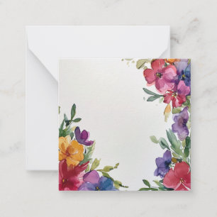 Blosserande Färg Blommigt Ram Anteckningskort