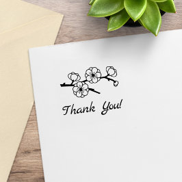 Blosserande Gren Tack 1x1 Stämpel